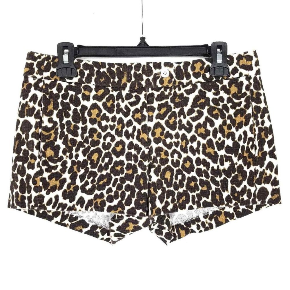 J.Crew Leopard Animal Print Basket Weave Shorts